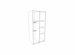 Kleerkast Vito Mira 95cm - decor - wit- Draaideurkast|Draaideurkast