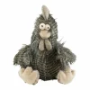 Knuffel Haan H29cm - stof - grijs- Pluche Knuffels