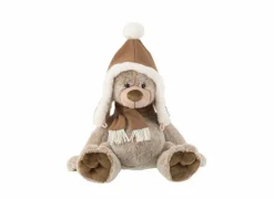 Kerstdecoratie|Pluche Knuffels|Knuffel Kerst 38cm - stof - bruin