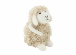 Cosy & Trendy Knuffel Schaap Curly  13x11x17cm - textiel - natuur- Decoratieve Accessoires|Pluche Knuffels