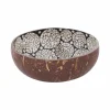 Kom Cocosbowl Ø14cm - kokos - wit & zwart- Sla- & Sauskommen|Fruitschalen