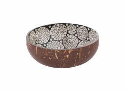 Kom Cocosbowl Ø14cm - kokos - wit & zwart- Sla- & Sauskommen|Fruitschalen