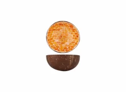 Kom Cocosbowl Ø14cm - kokos - goud- Sla- & Sauskommen|Fruitschalen