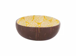 Kom Cocosbowl Ø14cm - kokos - geel- Sla- & Sauskommen|Fruitschalen