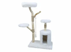 Krabpalen|Krabpaal Alaska 80x50x150cm - hout  & sisal - wit