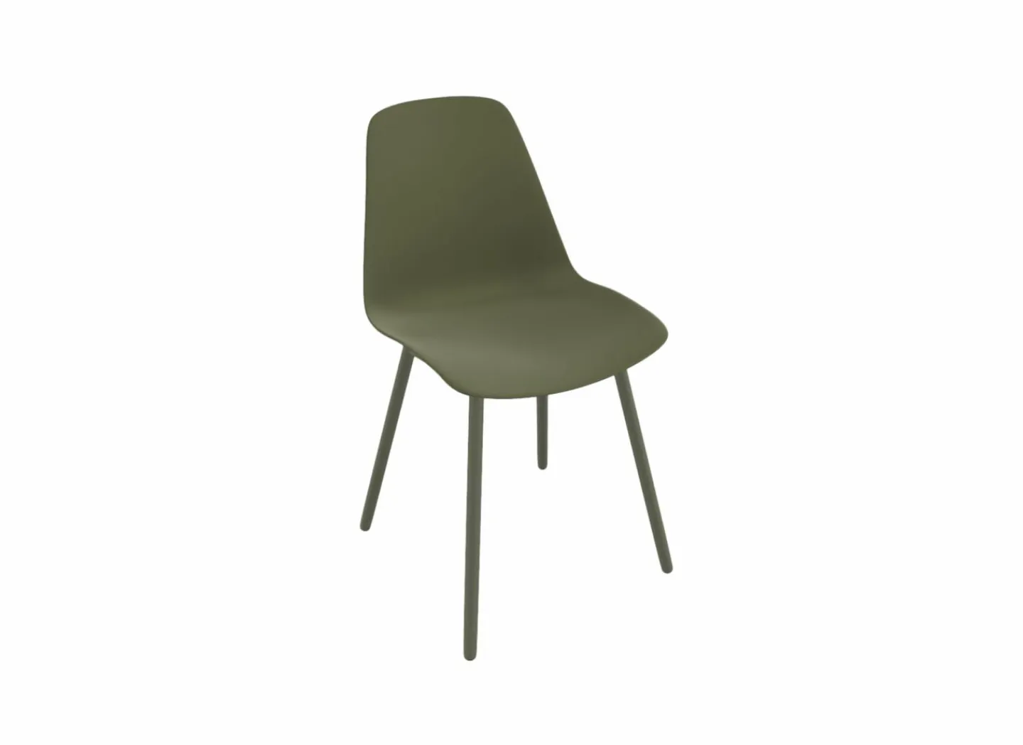 Perfecta Kuipstoel Claudio 44x53,5x80,5cm - staal/polypropyleen - mosgroen/grijs- Keukenstoelen|Eetkamerstoelen