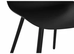 Perfecta Keukenstoelen|Eetkamerstoelen|Kuipstoel Claudio 44x53,5x80,5cm - staal/polypropyleen - zwart