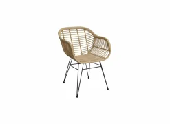 Tuinstoelen|Eetkamerstoelen|Kuipstoel Flores 58x62x81cm - polyethyleen - naturel/zwart