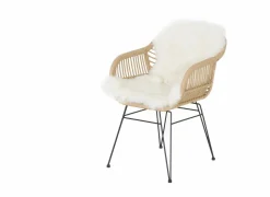 Tuinstoelen|Eetkamerstoelen|Kuipstoel Flores 58x62x81cm - polyethyleen - naturel/zwart