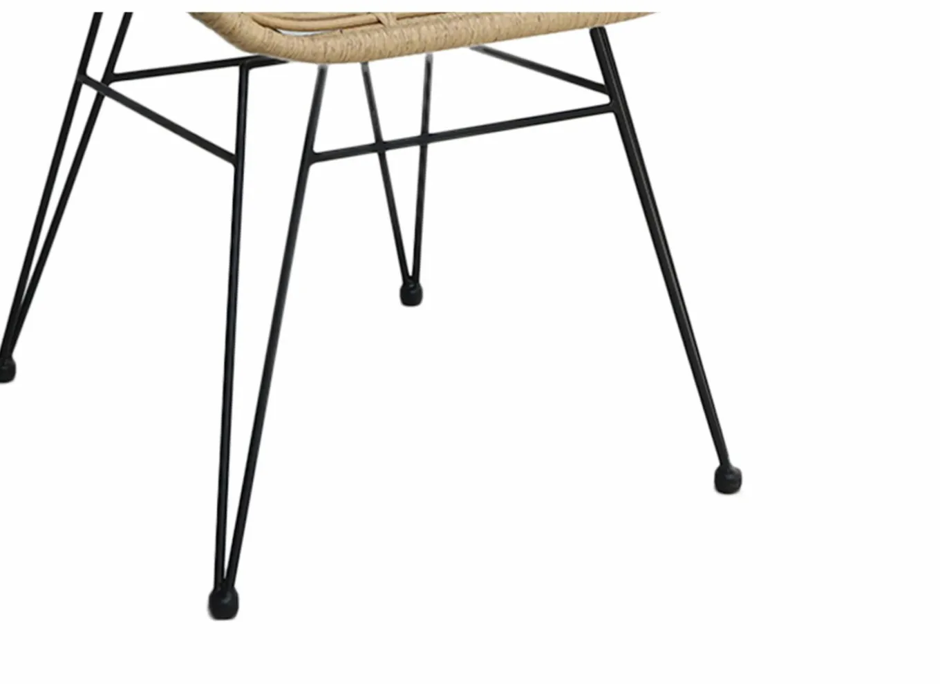 Tuinstoelen|Eetkamerstoelen|Kuipstoel Flores 58x62x81cm - polyethyleen - naturel/zwart