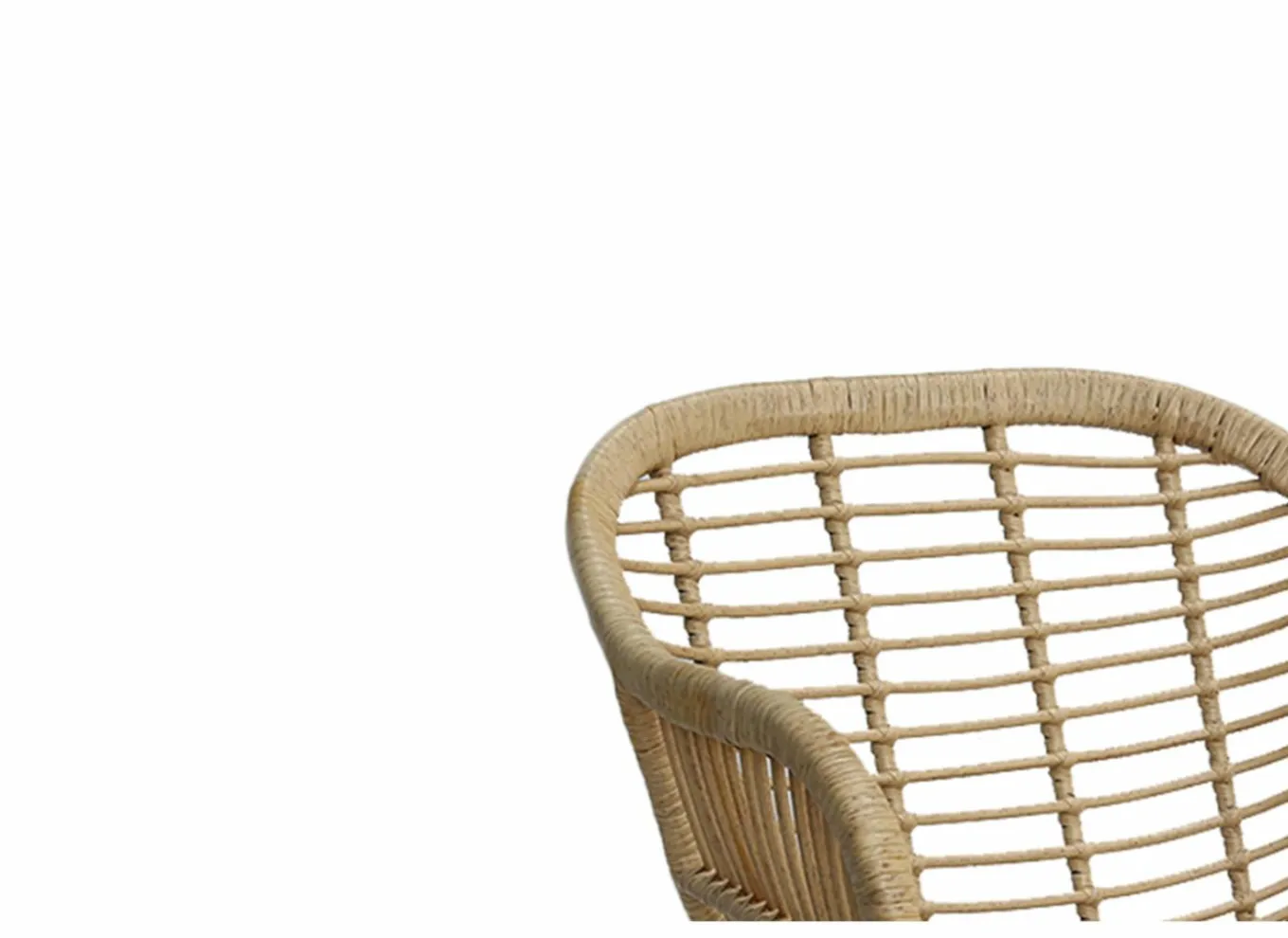 Tuinstoelen|Eetkamerstoelen|Kuipstoel Flores 58x62x81cm - polyethyleen - naturel/zwart