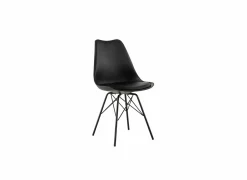 Kuipstoel Gigi 49x55x82cm - lederlook - zwart- Keukenstoelen|Eetkamerstoelen