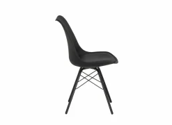 Kuipstoel Gigi 49x55x82cm - lederlook - zwart- Keukenstoelen|Eetkamerstoelen