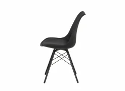 Kuipstoel Gigi 49x55x82cm - lederlook - zwart- Keukenstoelen|Eetkamerstoelen