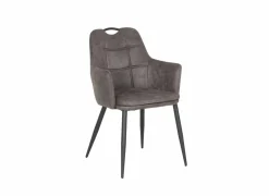 Kuipstoel 58,5x53x87,5cm - stof - antraciet- Eetkamerstoelen|Fauteuils