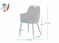 Kuipstoel 58,5x53x87,5cm - stof - mosgroen- Eetkamerstoelen|Fauteuils
