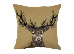 Kerstdecoratie|Kussens|Kussen Gobelin 45x45cm - stof - bruin