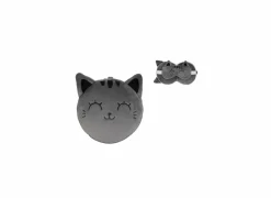Kussens|Bedaccessoires|Kussen Grey Cat met slaapmasker - stof - grijs