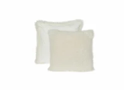 Kussen Hare 60x60cm - nepbont - wit- Kussens|Kussens