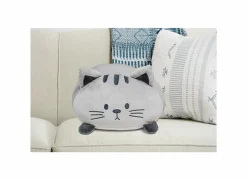 Kussen Kitty 33x20cm - polyester - grijs- Kussens|Kinderdecoratie