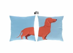 Kussen Outdoor Teckel 49x49cm - stof - multicolor- Tuindecoratie|Kussens