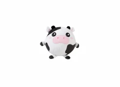 Kussens|Kinderdecoratie|Kussen Squishy Cow Ø13cm - stof - zwart/wit