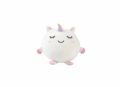 Kussens|Kinderdecoratie|Kussen Squishy Unicorn Ø13cm - stof - wit