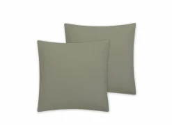 Kussensloop Cupido 65x65cm - katoen - olijf - set van 2- Kussenslopen