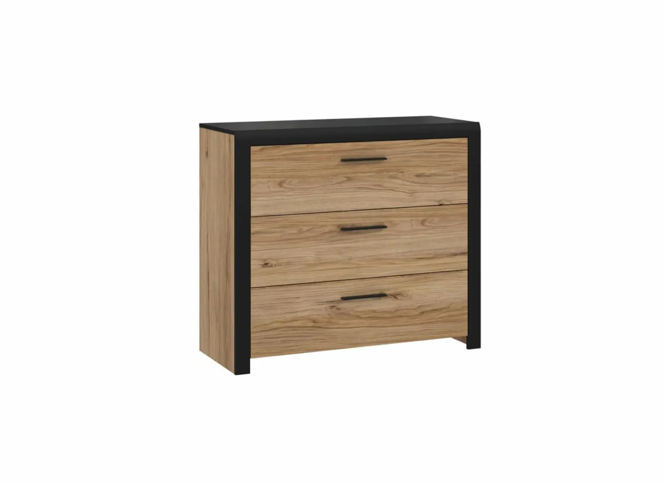Commode|Commode|Ladekast Dalate 101x41x88,2cm - decor - kastanje eik/mat zwart