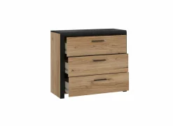 Commode|Commode|Ladekast Dalate 101x41x88,2cm - decor - kastanje eik/mat zwart
