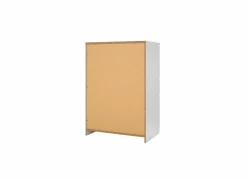 Ladekast Naia 77x50x112cm - melamine - wit hoogglans- Commode|Commode