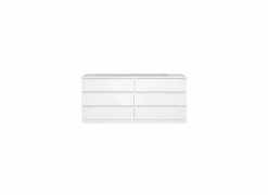 Ladekast Naia 154x50x71cm - melamine - wit hoogglans- Commode|Commode