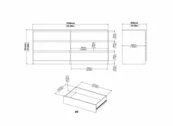 Ladekast Naia 154x50x71cm - melamine - wit hoogglans- Commode|Commode