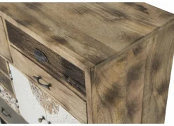 Bijzetkasten|Bijzetkasten|Ladekast Raffles 90x40x100cm - mango massief  - bruin & multikleur