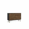 Commode|Commode|Ladekast Ry 151x41x95cm - decor - mat zwart/okkernoot