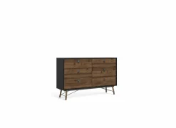 Commode|Commode|Ladekast Ry 151x41x95cm - decor - mat zwart/okkernoot