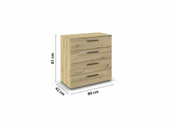 Ladekast 80x81x42cm - decor - artisanale eik- Commode|Commode