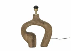 Lampenvoeten|Lampenvoet E27 H35cm - hout - naturel