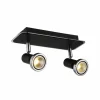 Opbouwspots|Opbouwspots|LED spot met 2 spots 5W GU10 chroom zwart