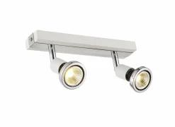 LED spot met 2 spots 5W GU10 chroom wit- Opbouwspots|Opbouwspots