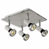 LED spot met 4 spots 5W GU10 chroom wit- Opbouwspots|Opbouwspots