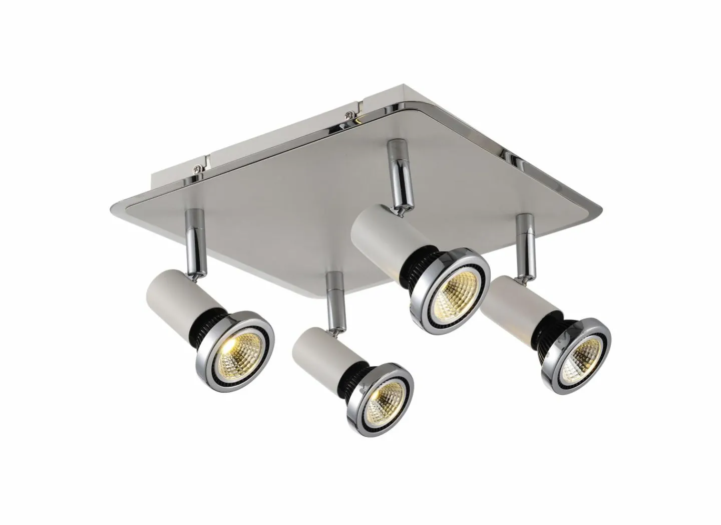 LED spot met 4 spots 5W GU10 chroom wit- Opbouwspots|Opbouwspots