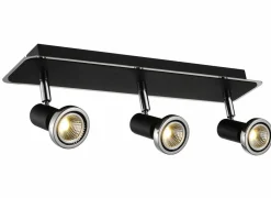 LED spot met 3 spots 5W GU10 chroom zwart- Opbouwspots|Opbouwspots