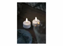 Ledkaars Sille Rechargeable wit set van 2- Herfstdecoratie|Kerstdecoratie