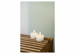 Kerstdecoratie|Kaars & Houder|Ledkaars Sille Rechargeable wit set van 2