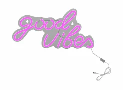 Ledlamp Neon Good Vibes 40,5x20cm - kunststof - roze- Decoratieve Accessoires|Ledlampen