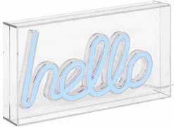 Ledlamp Neon Hello 23x15,5cm - kunststof - blauw- Decoratieve Accessoires|Ledlampen
