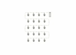 Kerstdecoratie|Decoratieve Accessoires|Lichtslinger Dennenappel 200cm 20LED - metaal - wit