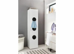 Linnenkast Mrk 40x68x185cm - decor - wit- Linnenmanden|Linnenmanden