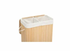 Linnenmanden|Linnenmanden|Linnenmand met 2 vakken 52x32x63cm - bamboe - naturel